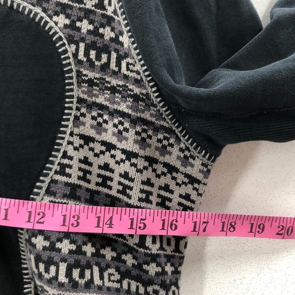 Lululemon Special Edition Scuba Hoodie Fair Isle Knit Womens Size 6 Black Grey - Picture 5 of 7